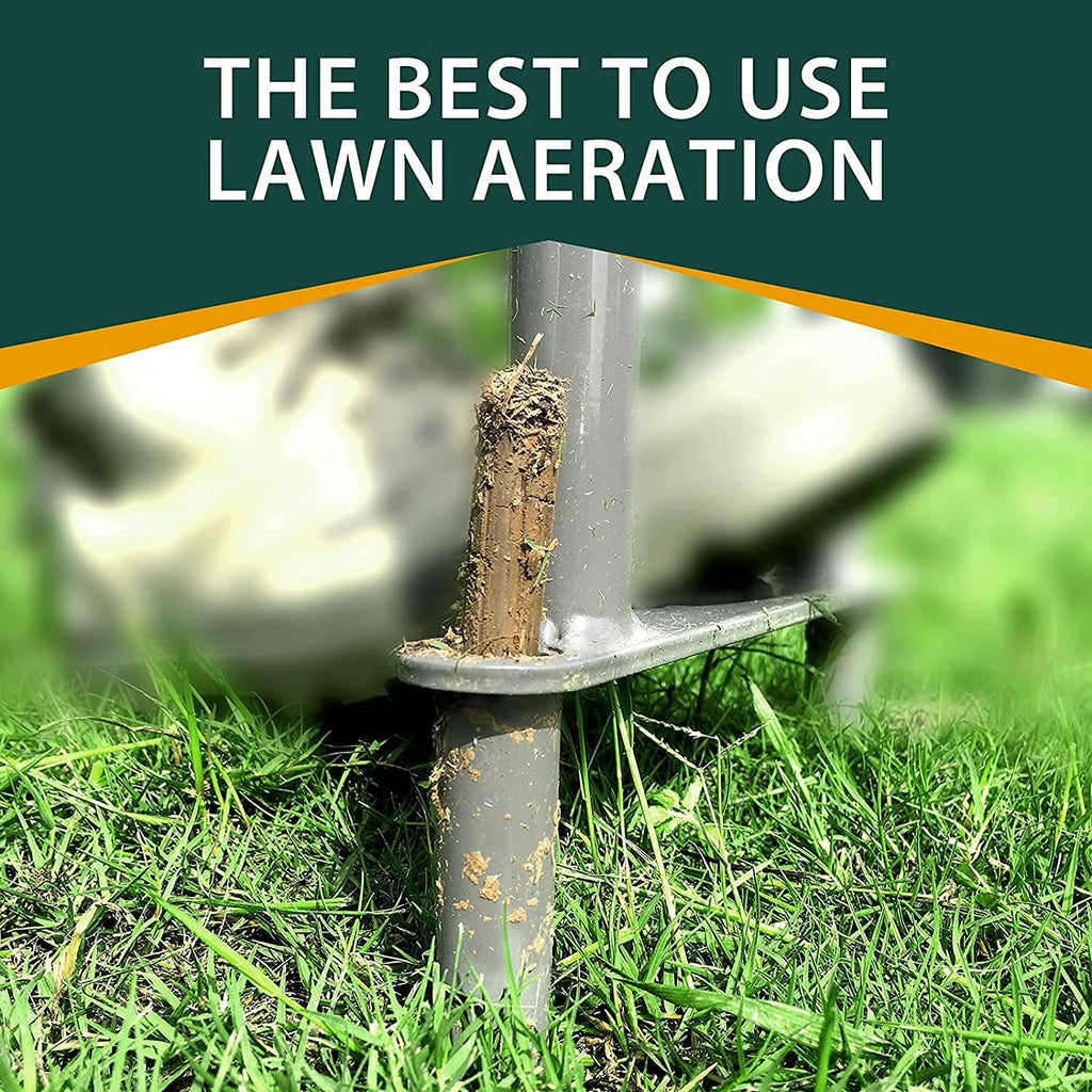 Lawn Coring Aerator for Compacted Soils, Steel Core Aerating Tool for Lawn