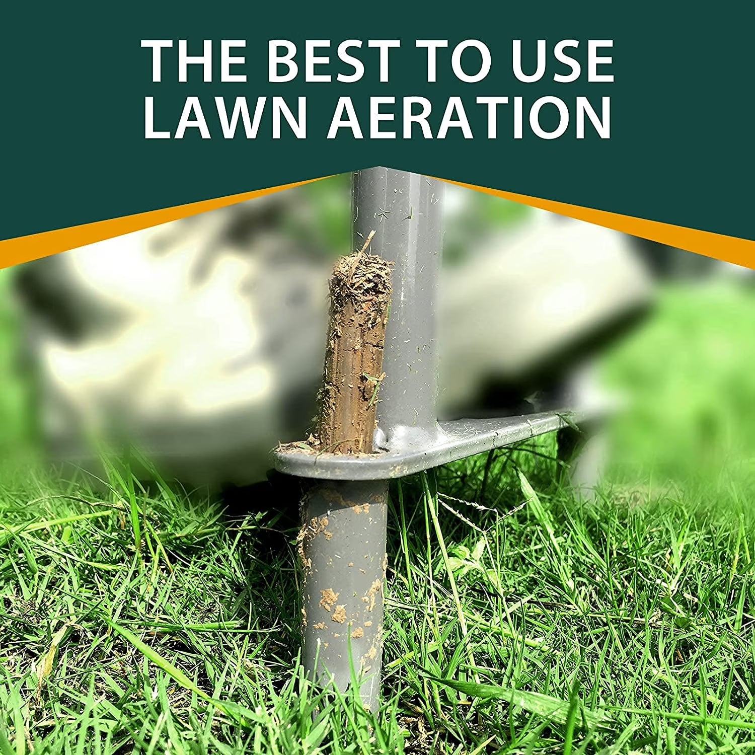 Lawn Coring Aerator for Compacted Soils, Steel Core Aerating Tool for Lawn