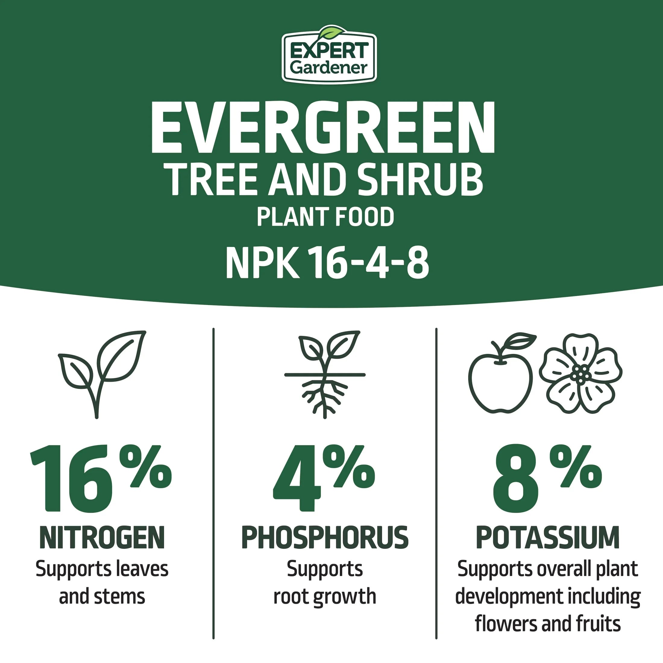 Evergreen Tree and Shrub Plant Food, 16-4-8 Fertilizer, 4 Lb.