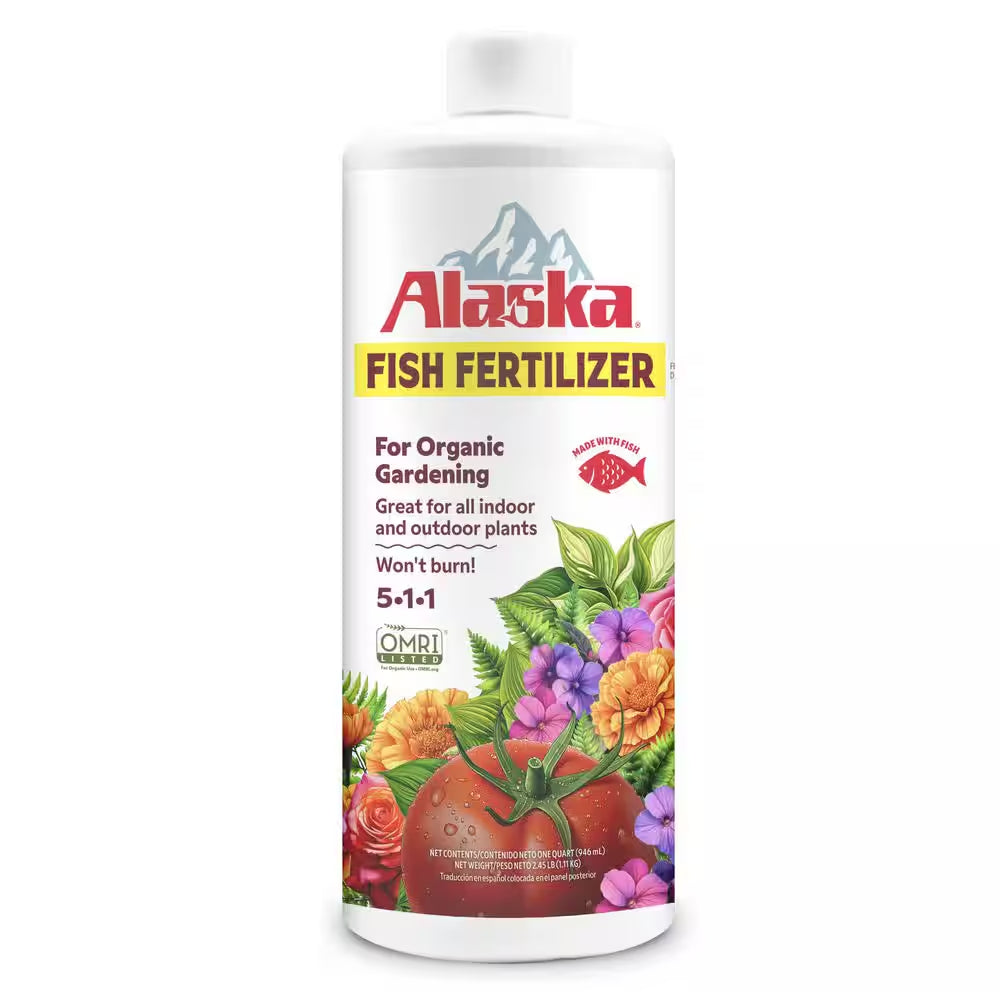 32 Oz. (1 Qt.) Organic Gardening Liquid Fish Emulsion Plant Food Fertilizer Concentrate 5-1-1