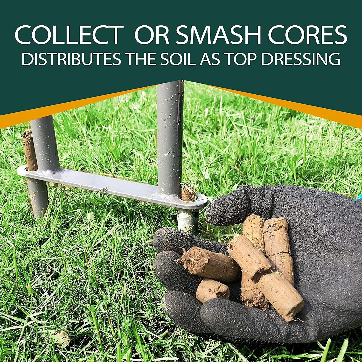 Lawn Coring Aerator for Compacted Soils, Steel Core Aerating Tool for Lawn