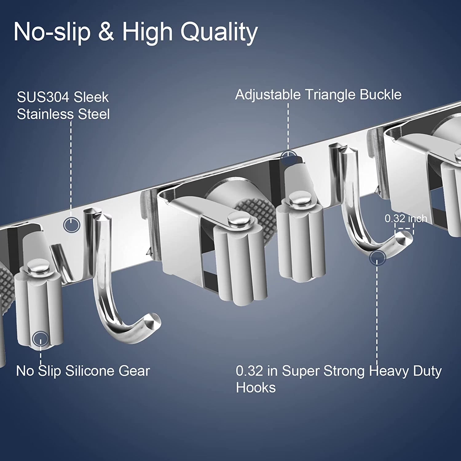 Triangle-Buckle Mounted Utility Hanger, Heavy Duty Wall Mount for Garage Garden Tools, 2 Pack