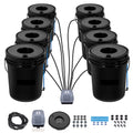DWC Hydroponic System, 5 Gallon 8 Buckets, Deep Water Culture Growing Bucket, Hydroponics Grow Kit with Pump, Air Stone and Water Level Device, for Indoor/Outdoor Leafy Vegetables